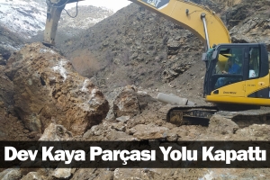 Dev Kaya Parçası Yolu Kapattı